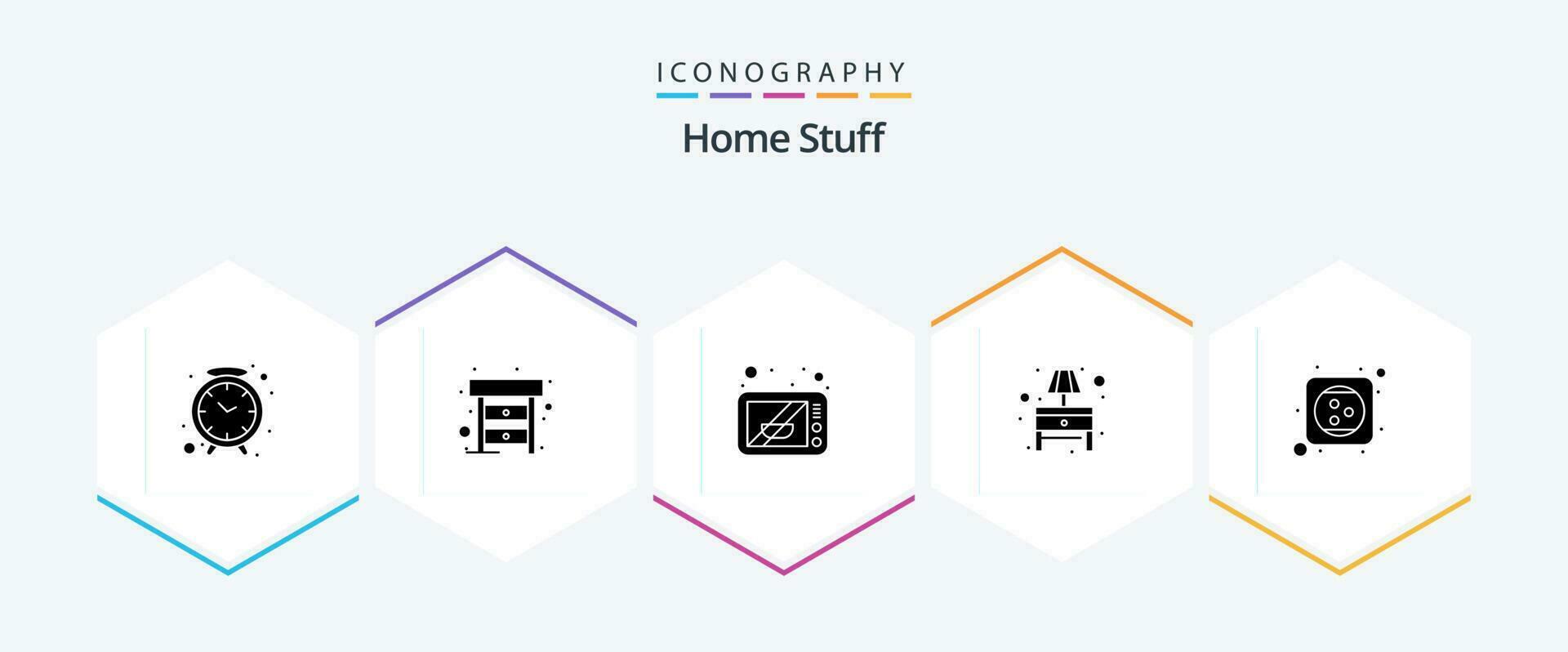 Home Stuff 25 Glyph icon pack including extension. electronics. table lamp. bulb vector