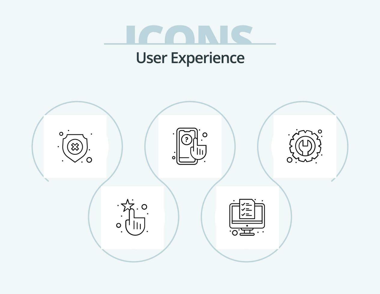 usuario experiencia línea icono paquete 5 5 icono diseño. atraer. girar. datos. gente. estructura metálica vector