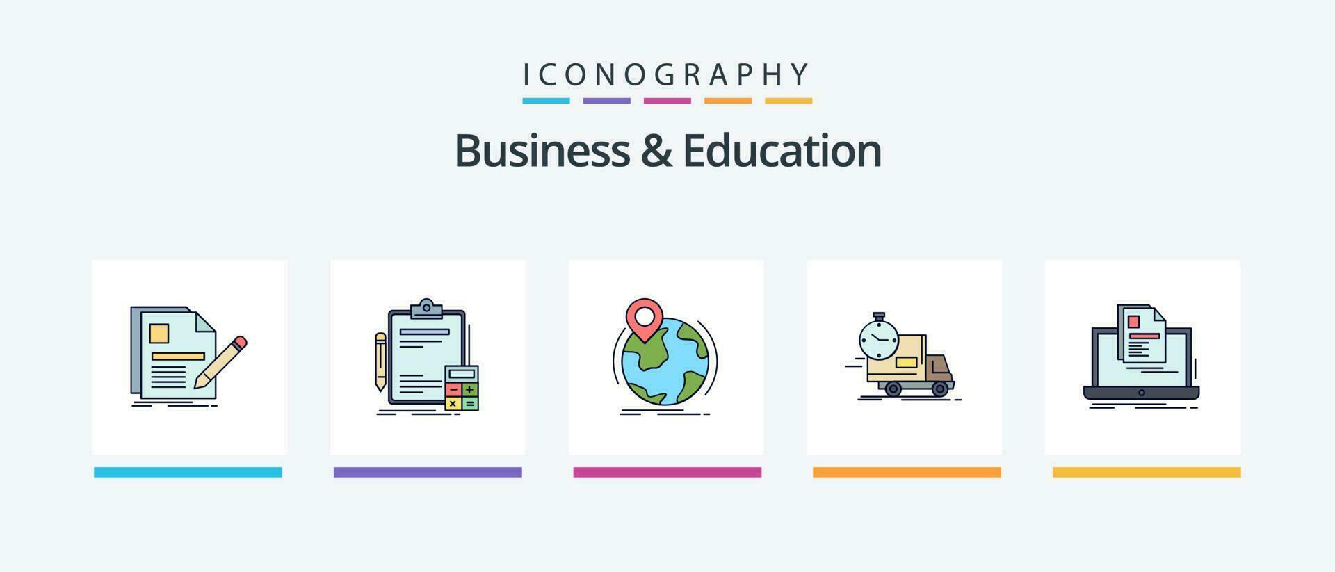 Business And Education Line Filled 5 Icon Pack Including call. faq. service. resume. page. Creative Icons Design vector