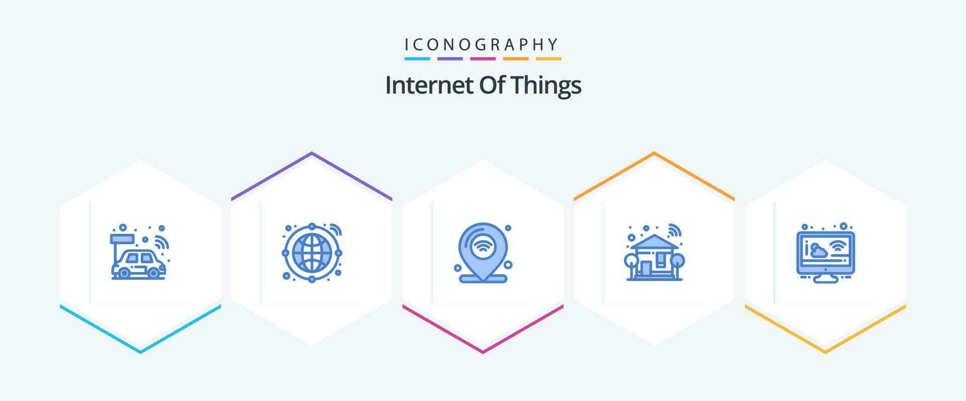 Internet Of Things 25 Blue icon pack including cloud. wifi. internet. switch. home vector