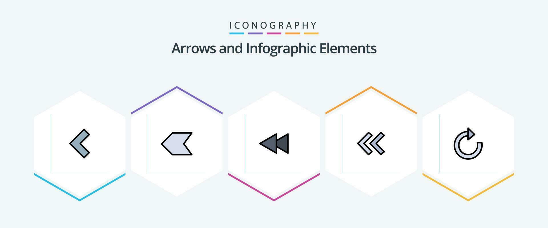 Arrow 25 FilledLine icon pack including . refresh. reverse. restore. back vector