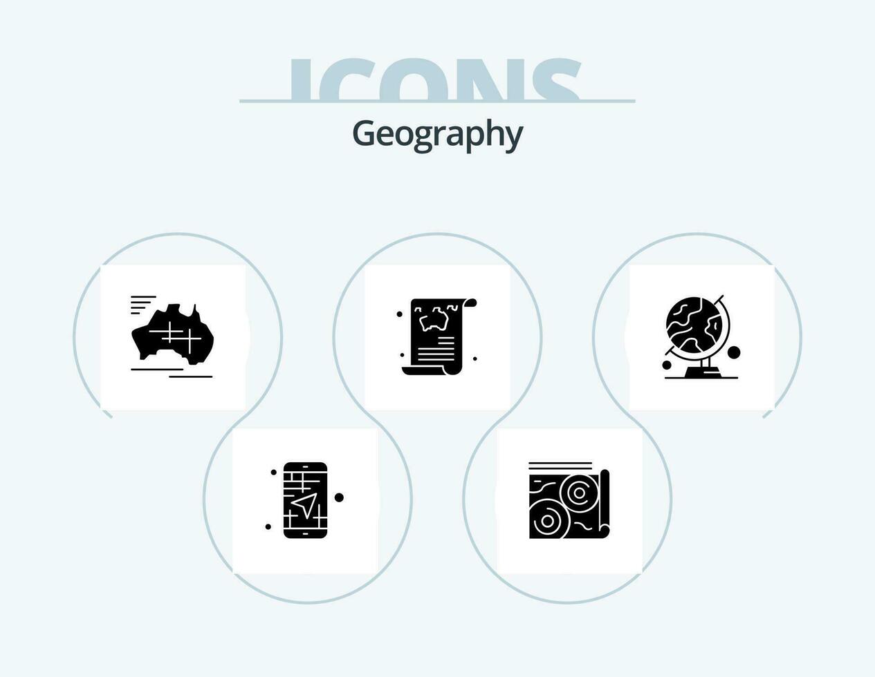 Geo Graphy Glyph Icon Pack 5 Icon Design. travel. news. travel. blog. travel vector