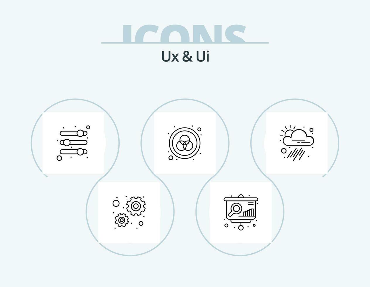 Ux And Ui Line Icon Pack 5 Icon Design. menu. list. quality. picture. photo vector