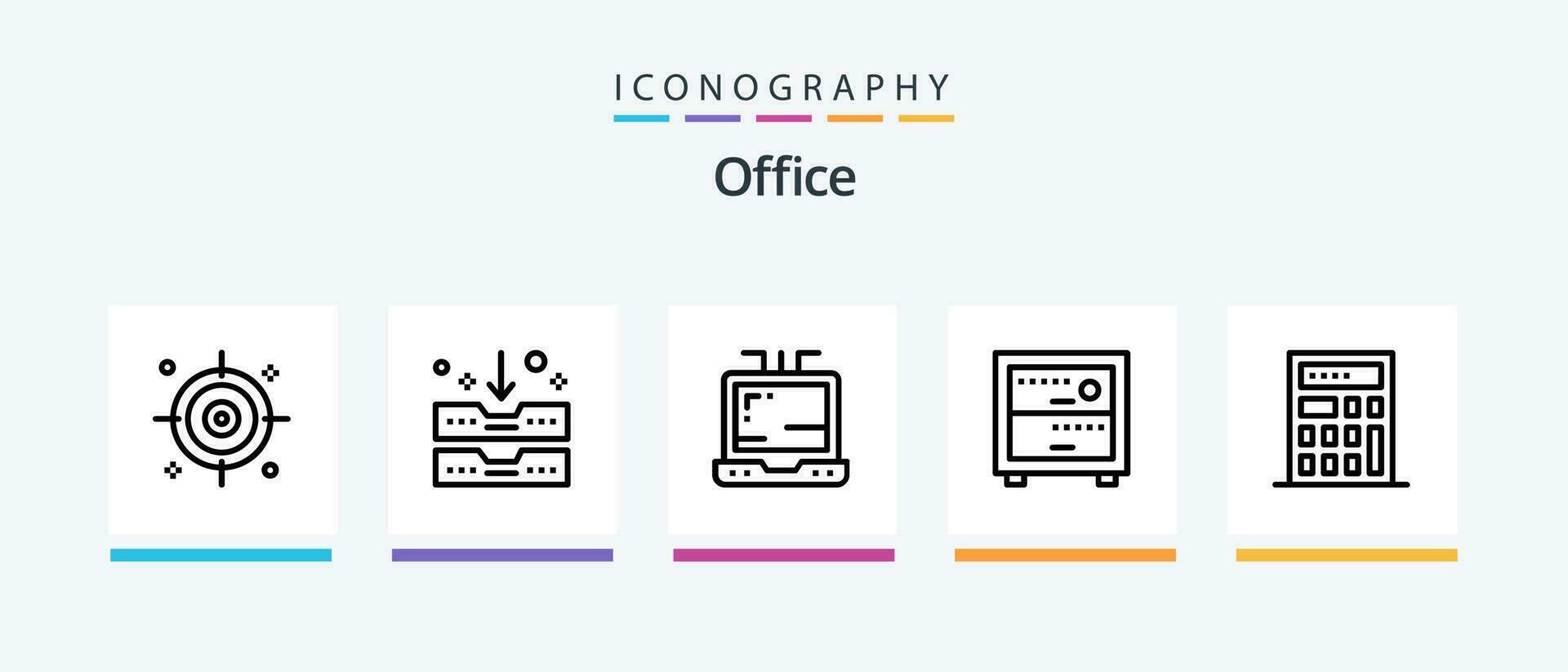 Office Line 5 Icon Pack Including . page. read. office. working desk. Creative Icons Design vector