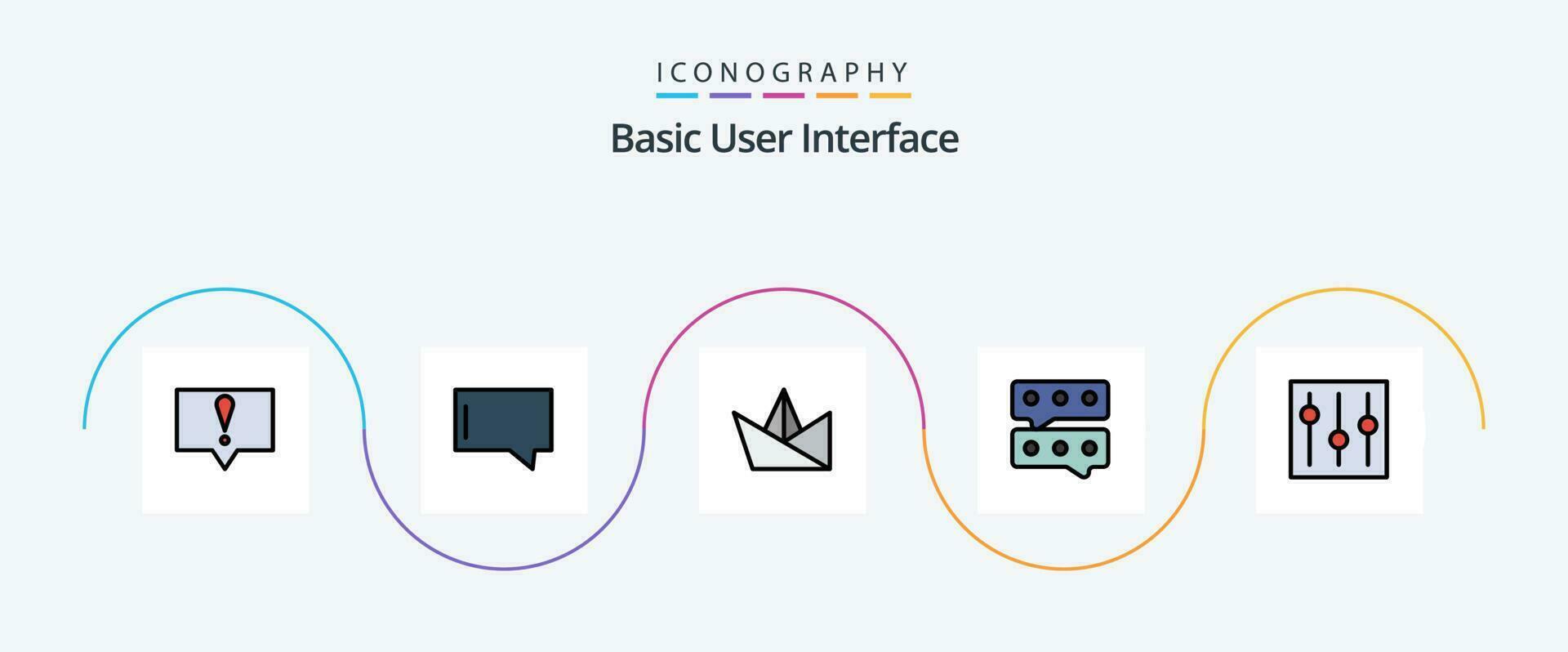 básico línea lleno plano 5 5 icono paquete incluso . ajuste. papel. interfaz. básico vector