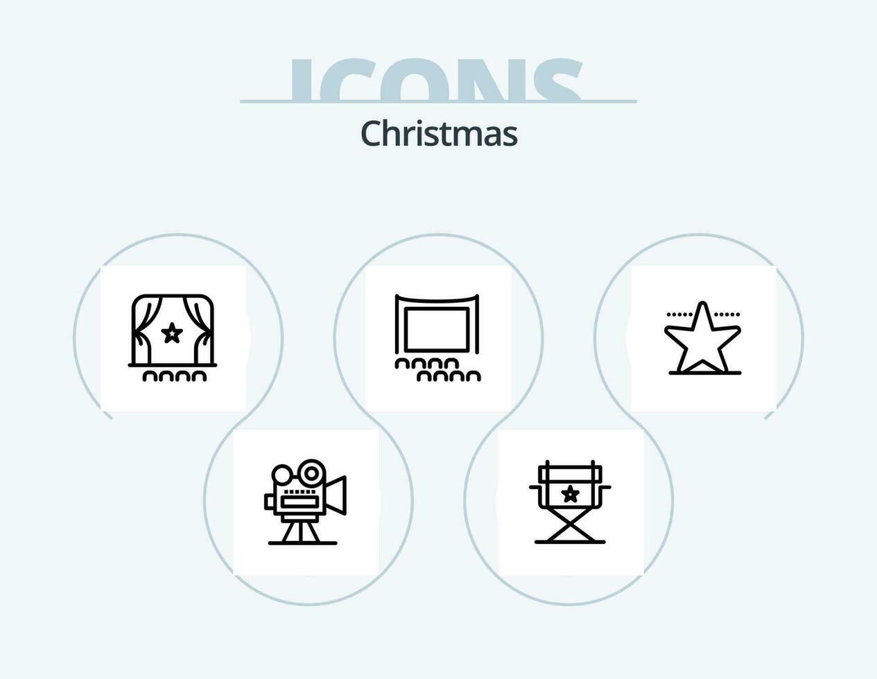 Christmas Line Icon Pack 5 Icon Design. date. calendar. clock. xmas. christmas vector