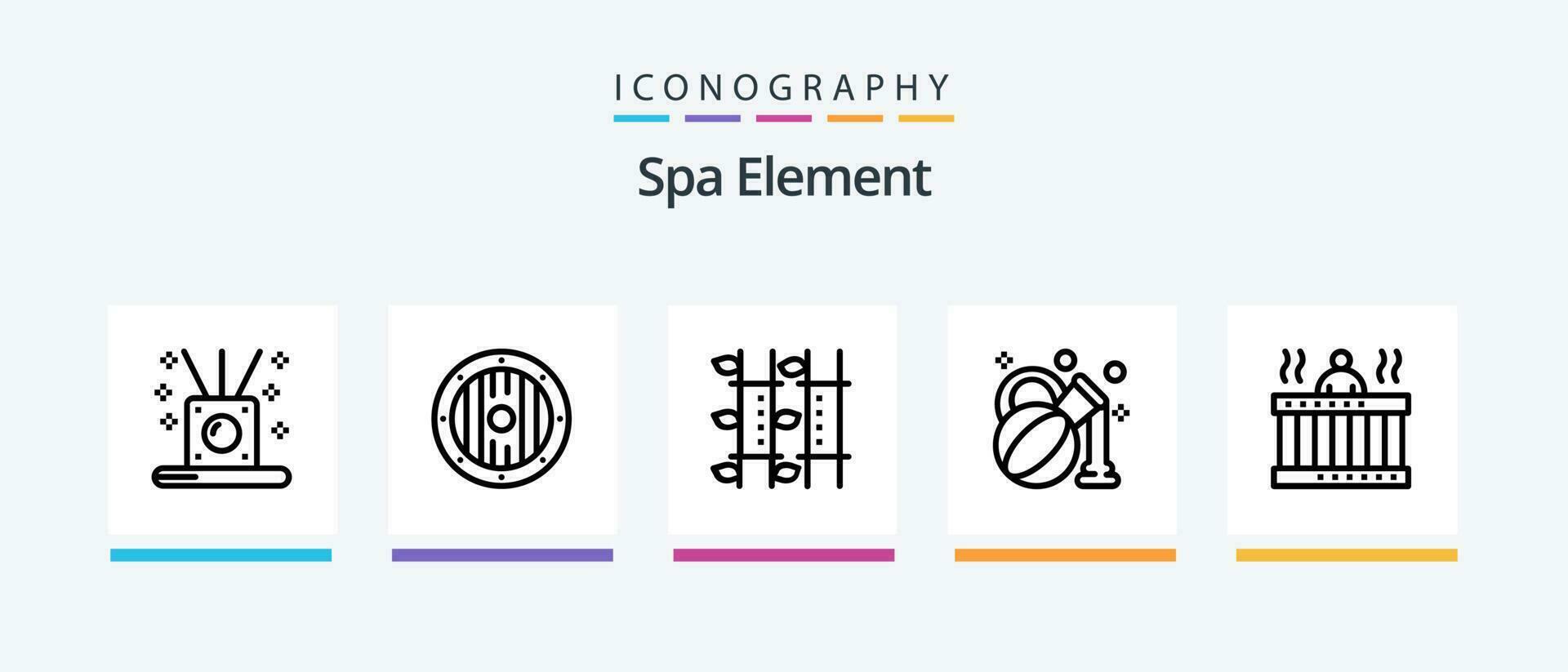 Spa Element Line 5 Icon Pack Including . temperature. spa. mercury. spa. Creative Icons Design vector