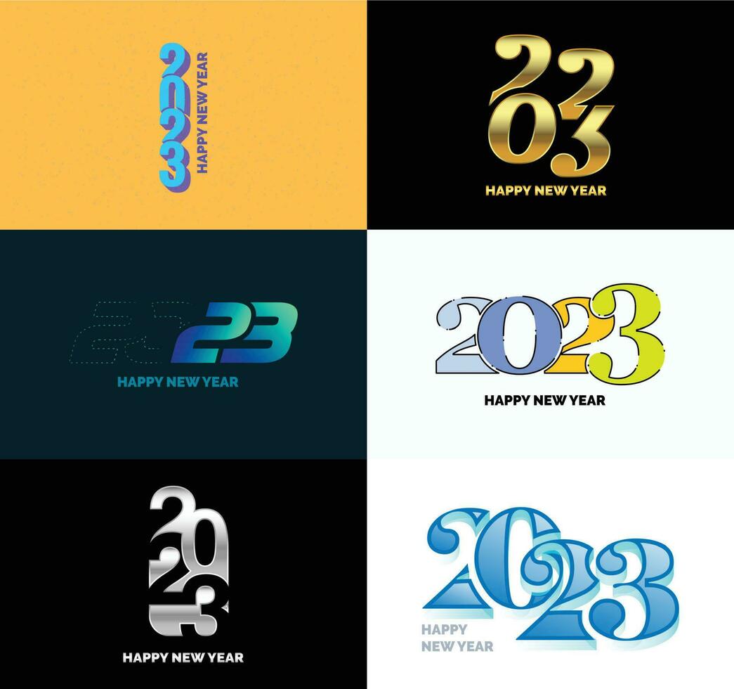 Big Set of 2023 Happy New Year logo text design 2023 number design template vector