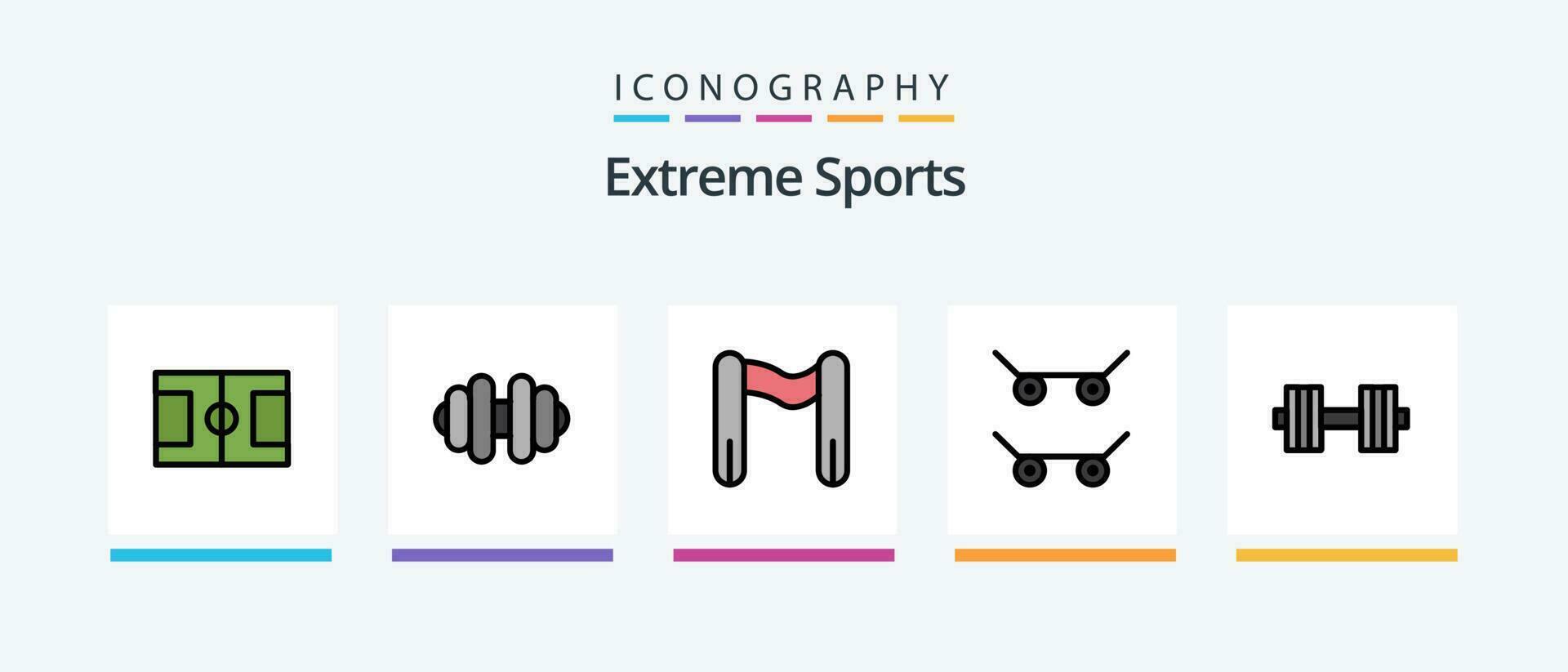 Sport Line Filled 5 Icon Pack Including stone. curling. finish. sport. football. Creative Icons Design vector