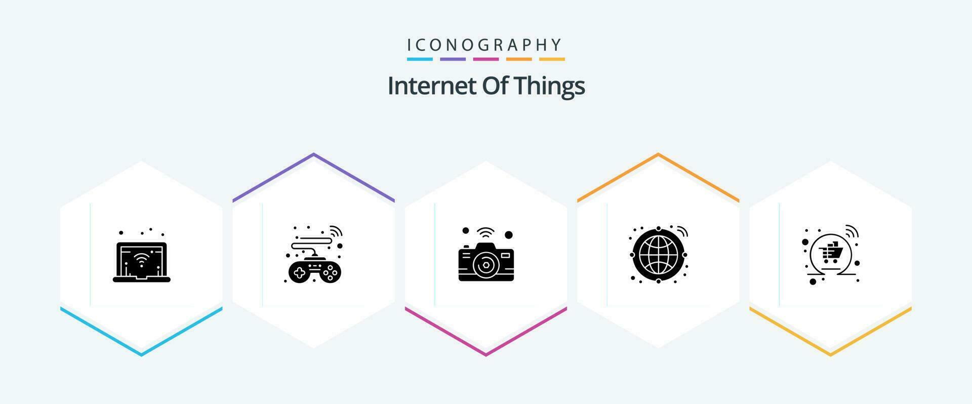 Internet Of Things 25 Glyph icon pack including . online. internet of things. cart. transfer vector