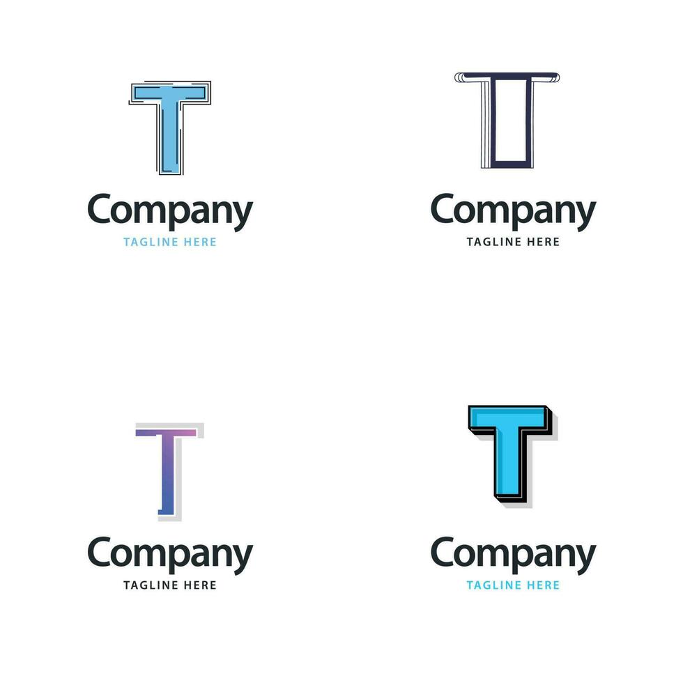 Letter T Big Logo Pack Design Creative Modern logos design for your business vector
