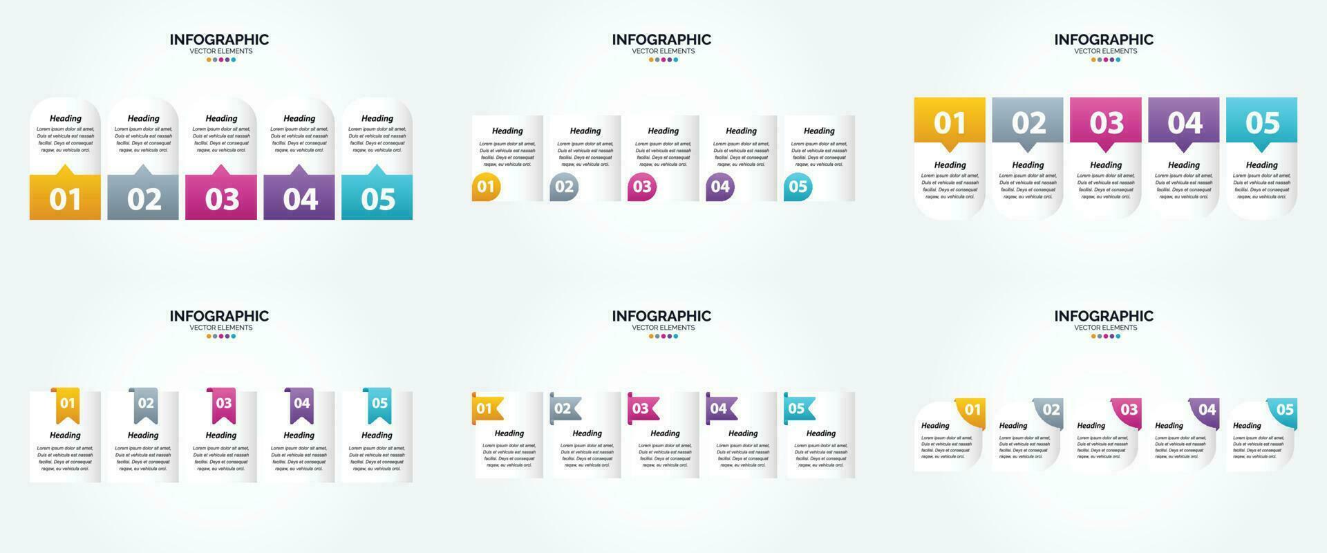 ilustración vectorial infografía conjunto de diseño plano para folleto publicitario y revista vector