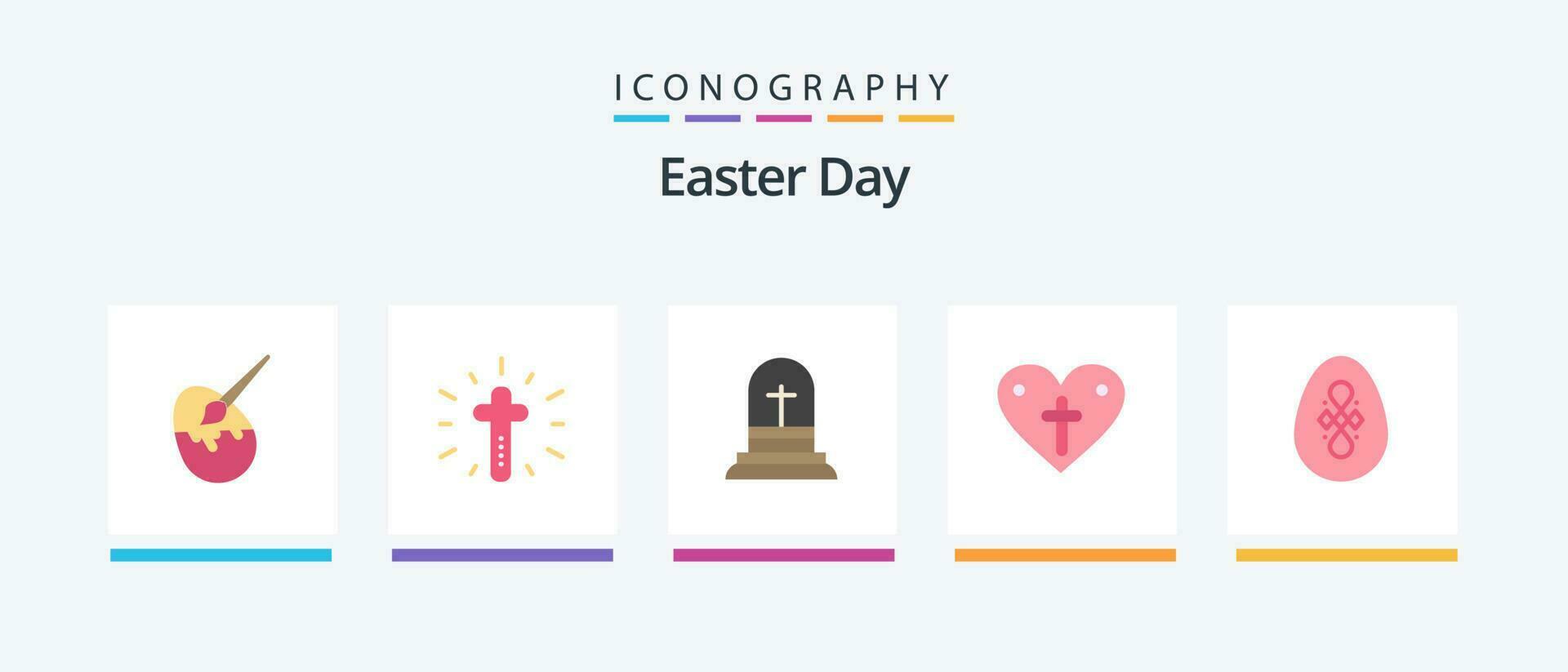 Easter Flat 5 Icon Pack Including . egg. heart. easter. bird. Creative Icons Design vector