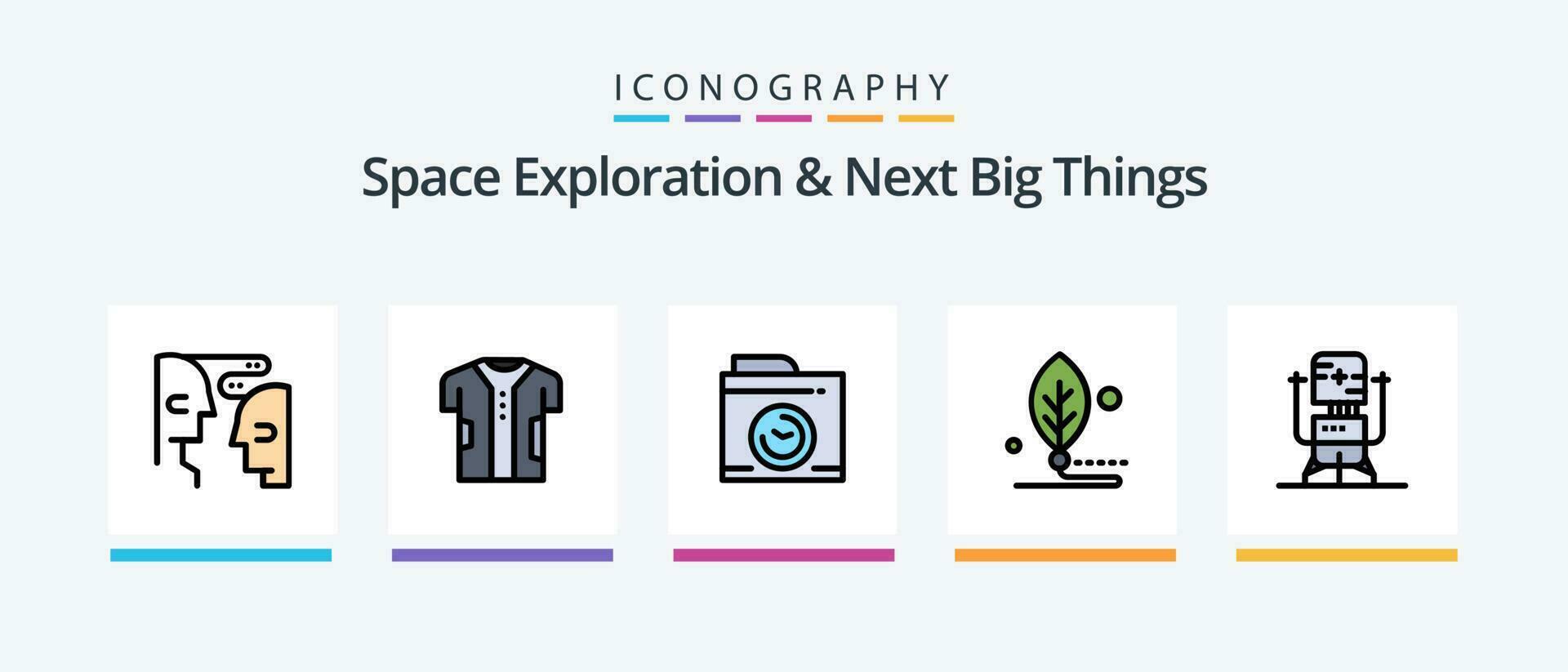 Space Exploration And Next Big Things Line Filled 5 Icon Pack Including world. computer. city. endless. cycle. Creative Icons Design vector