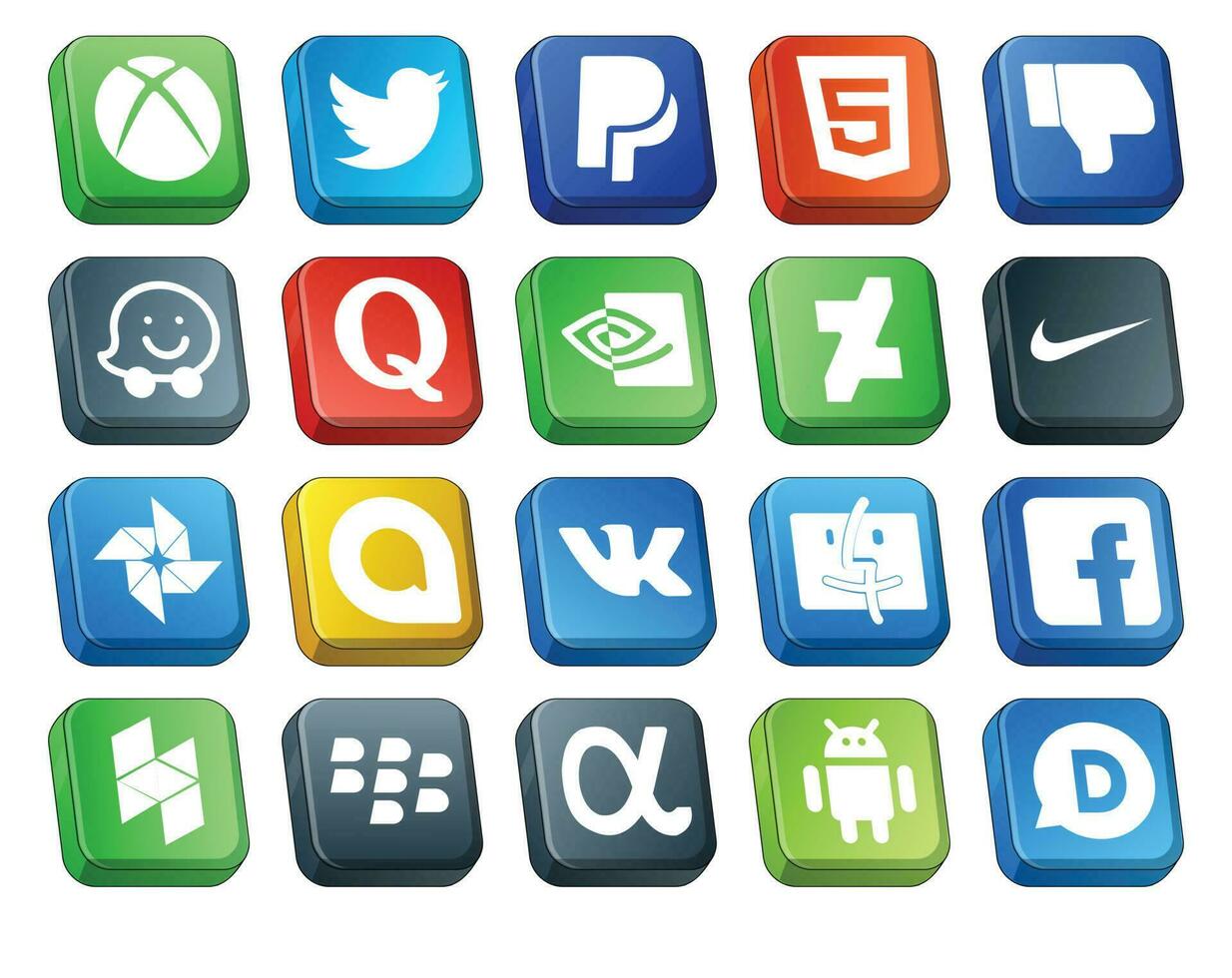 20 Social Media Icon Pack Including houzz finder question vk photo vector