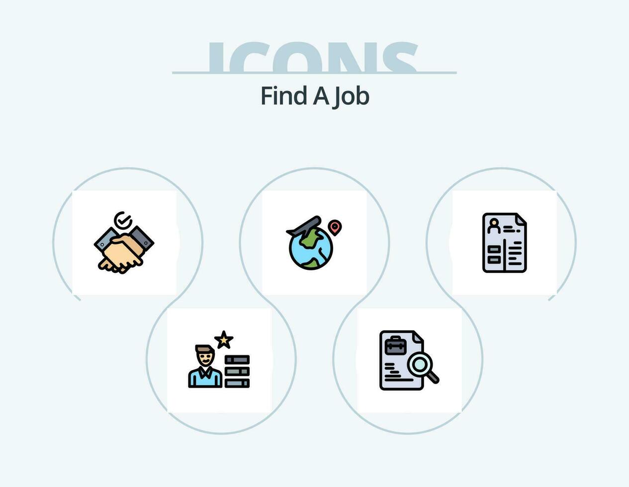 Find A Job Line Filled Icon Pack 5 Icon Design. computer. search. good. job. job vector