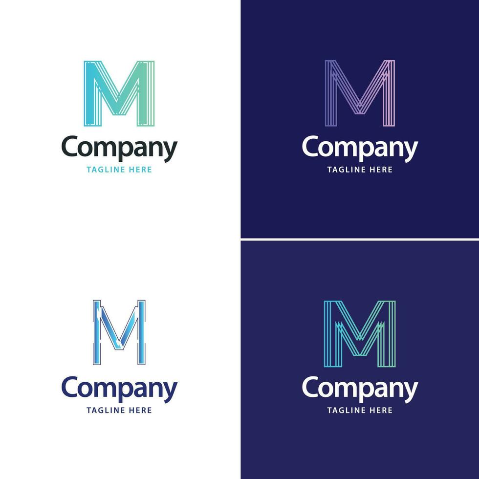 Letter M Big Logo Pack Design Creative Modern logos design for your business vector