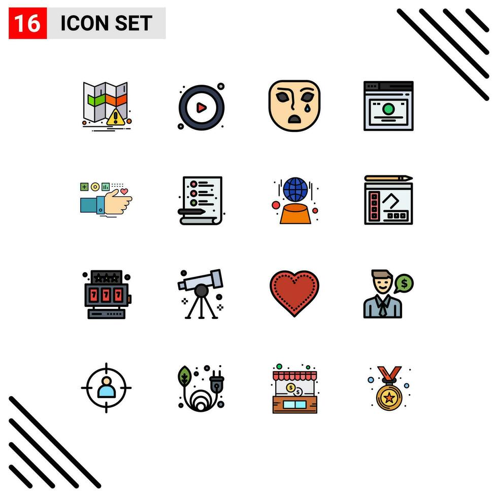 16 Creative Icons Modern Signs and Symbols of fitness monitoring mask web page Editable Creative Vector Design Elements