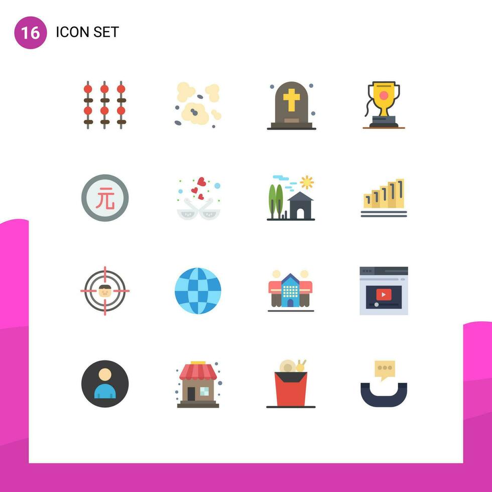 16 Creative Icons Modern Signs and Symbols of coin game dead sport achievment Editable Pack of Creative Vector Design Elements