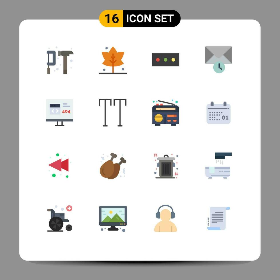 16 Creative Icons Modern Signs and Symbols of error develop password browser time Editable Pack of Creative Vector Design Elements