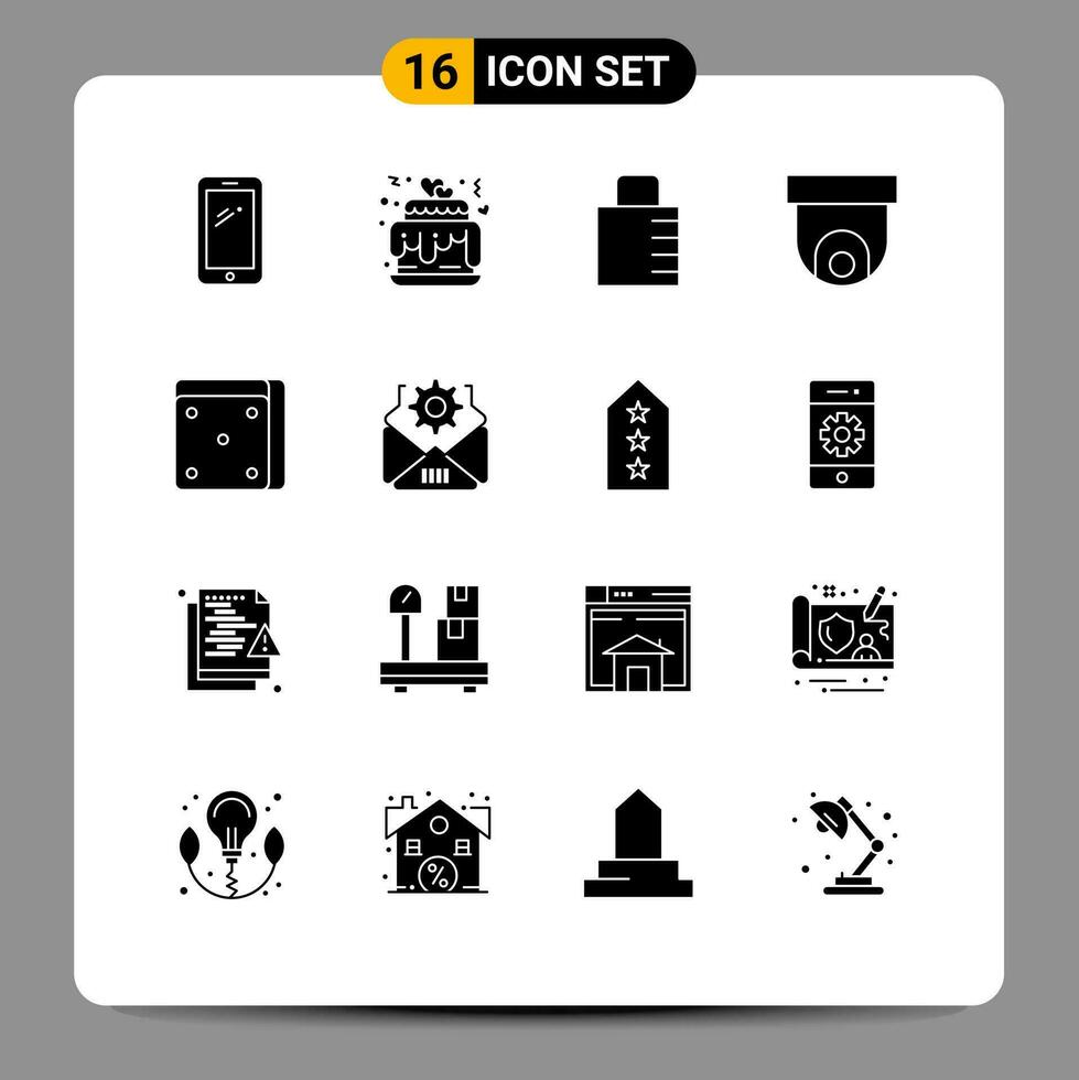 16 Creative Icons Modern Signs and Symbols of casino security camera wedding cctv security Editable Vector Design Elements