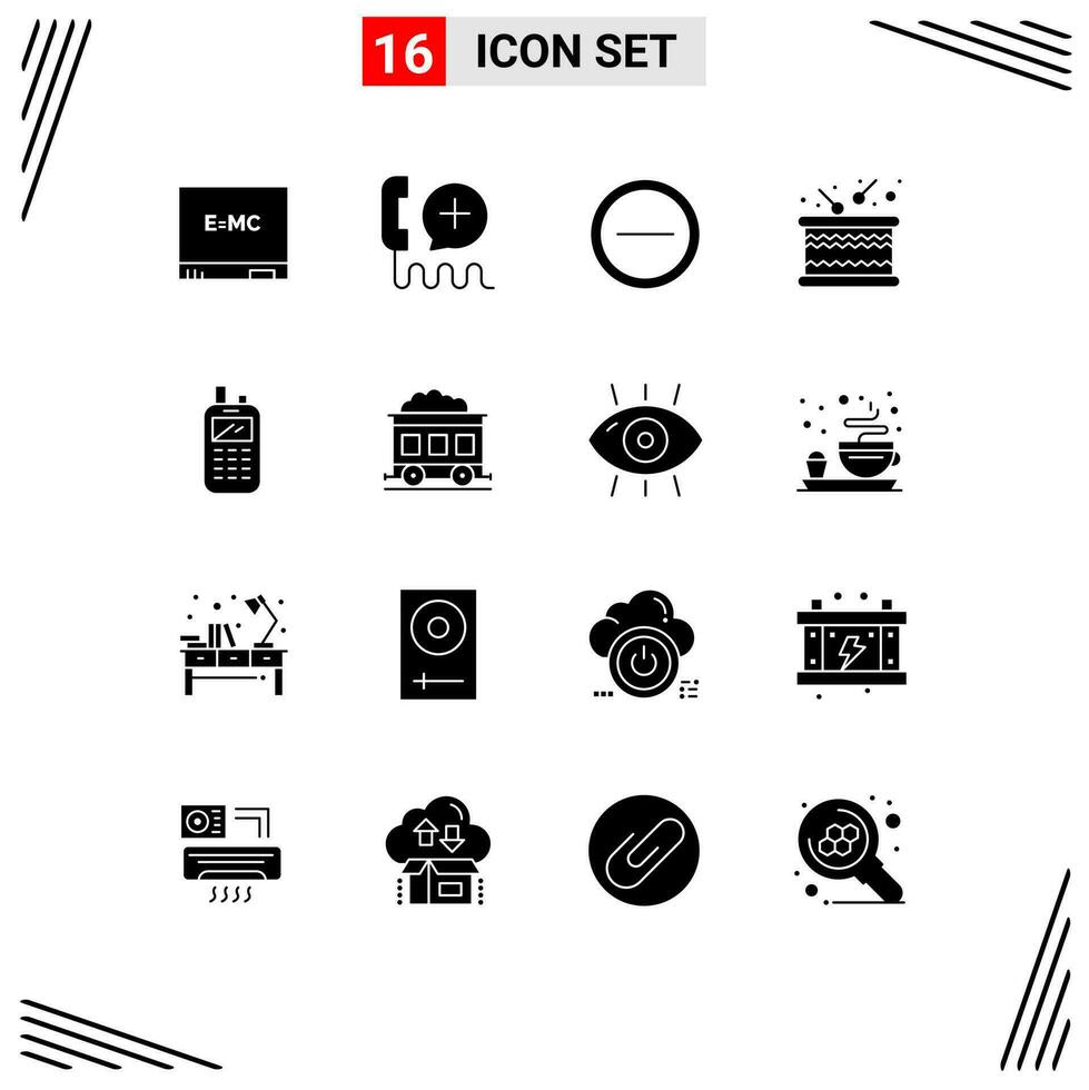 16 Creative Icons Modern Signs and Symbols of receiver phone interface sound timbrel Editable Vector Design Elements