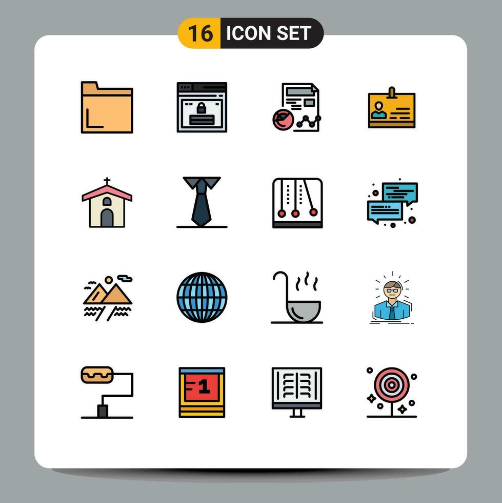 16 Creative Icons Modern Signs and Symbols of church identity report card business Editable Creative Vector Design Elements