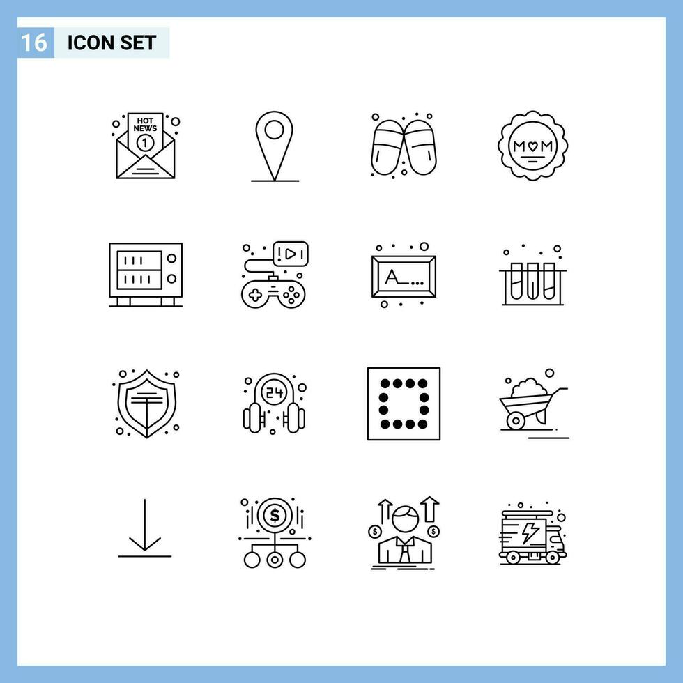 16 Creative Icons Modern Signs and Symbols of money mom sandal mother medal Editable Vector Design Elements