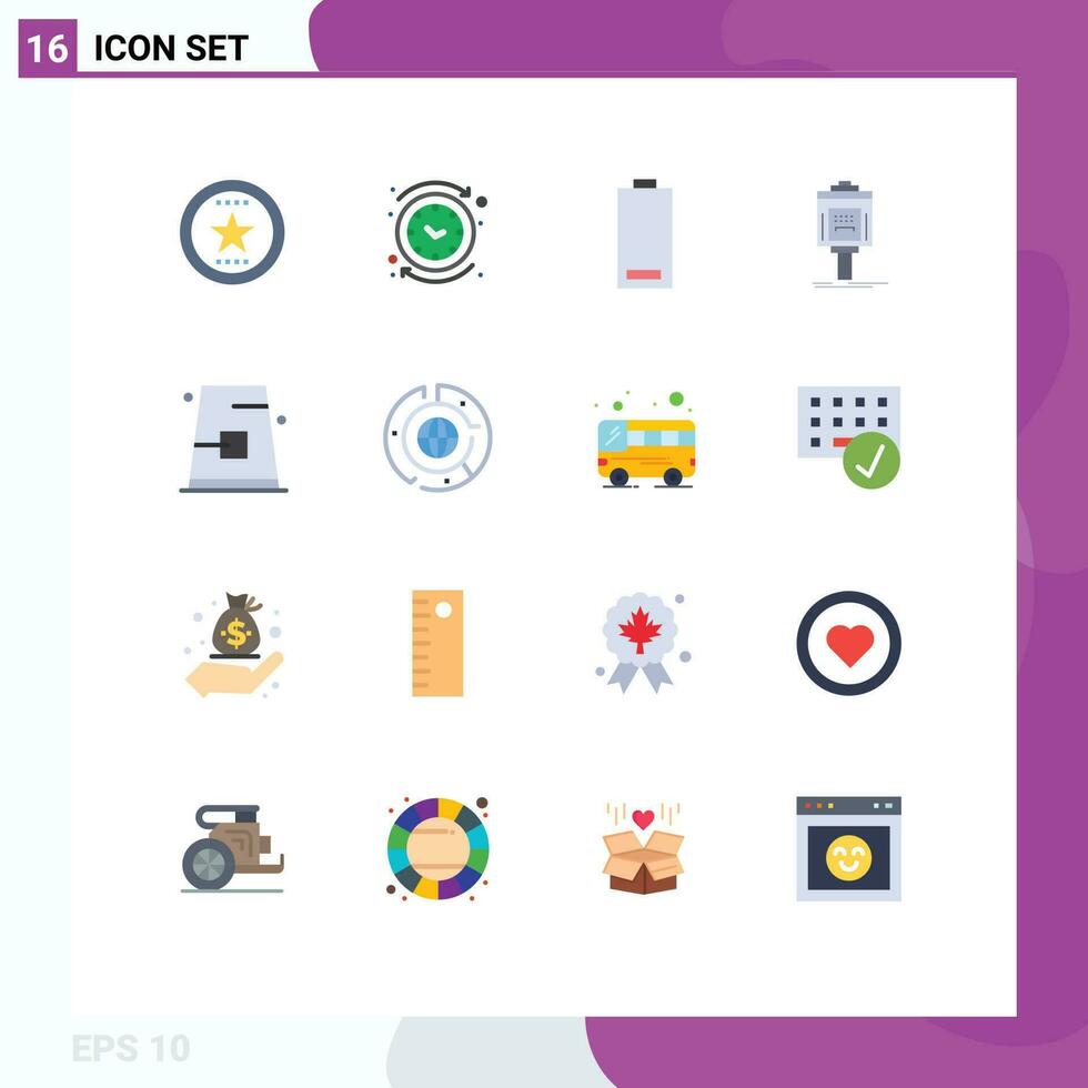 16 Creative Icons Modern Signs and Symbols of service valet reverse low electricity Editable Pack of Creative Vector Design Elements