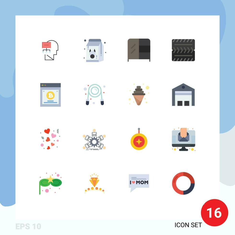 dieciséis plano color concepto para sitios web móvil y aplicaciones división pruebas comparando Leche pruebas rueda editable paquete de creativo vector diseño elementos