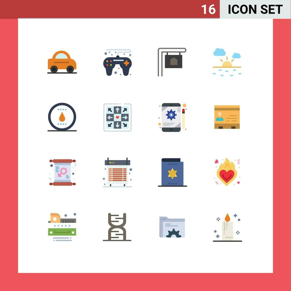 16 Creative Icons Modern Signs and Symbols of game water sign power energy Editable Pack of Creative Vector Design Elements