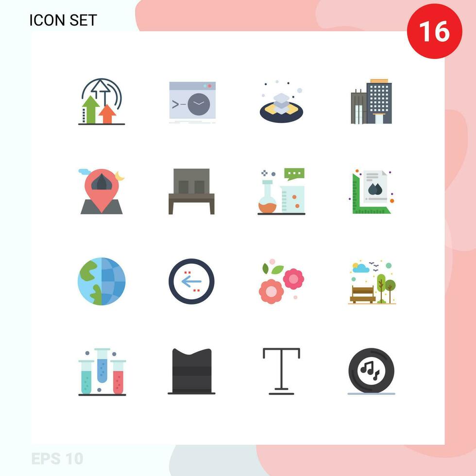 16 Creative Icons Modern Signs and Symbols of mosque home terminal building islamic Editable Pack of Creative Vector Design Elements