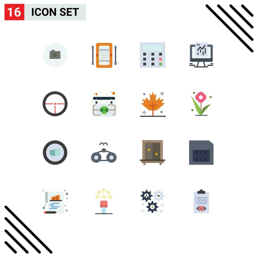 16 Thematic Vector Flat Colors and Editable Symbols of badge web kayak google analytics Editable Pack of Creative Vector Design Elements