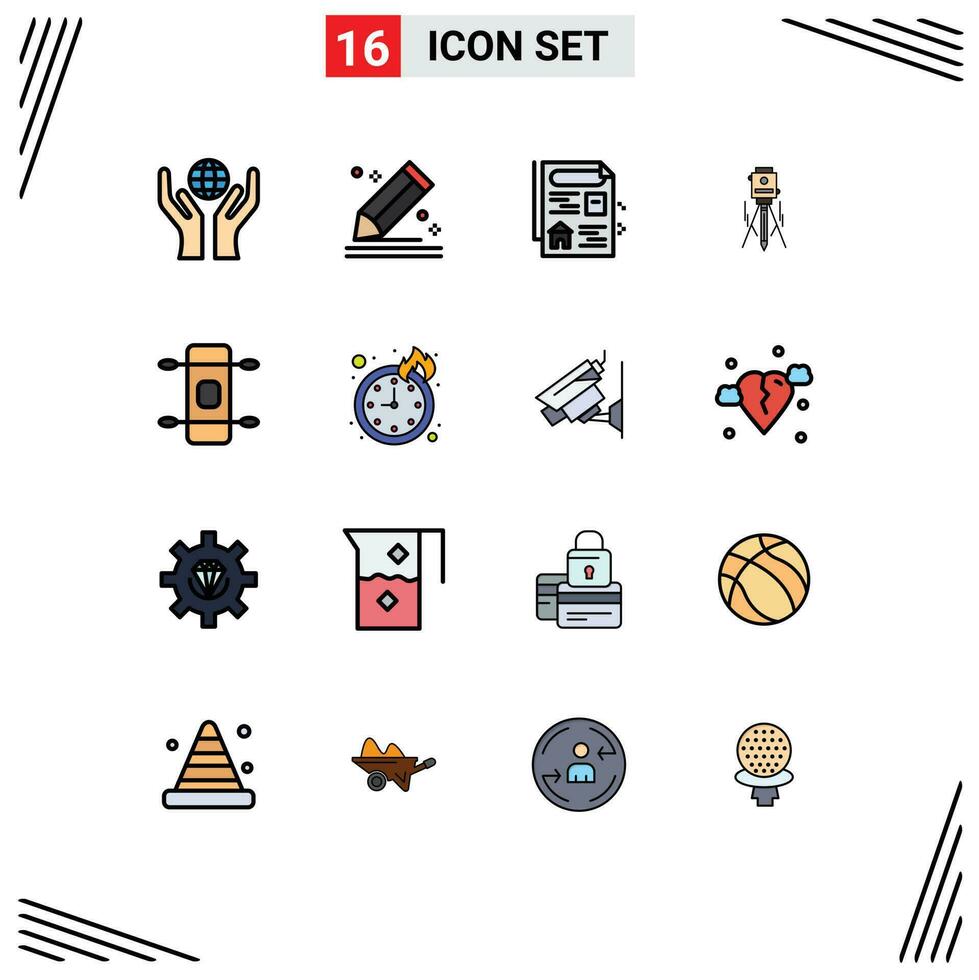 16 Creative Icons Modern Signs and Symbols of skateboard tool document level building Editable Creative Vector Design Elements