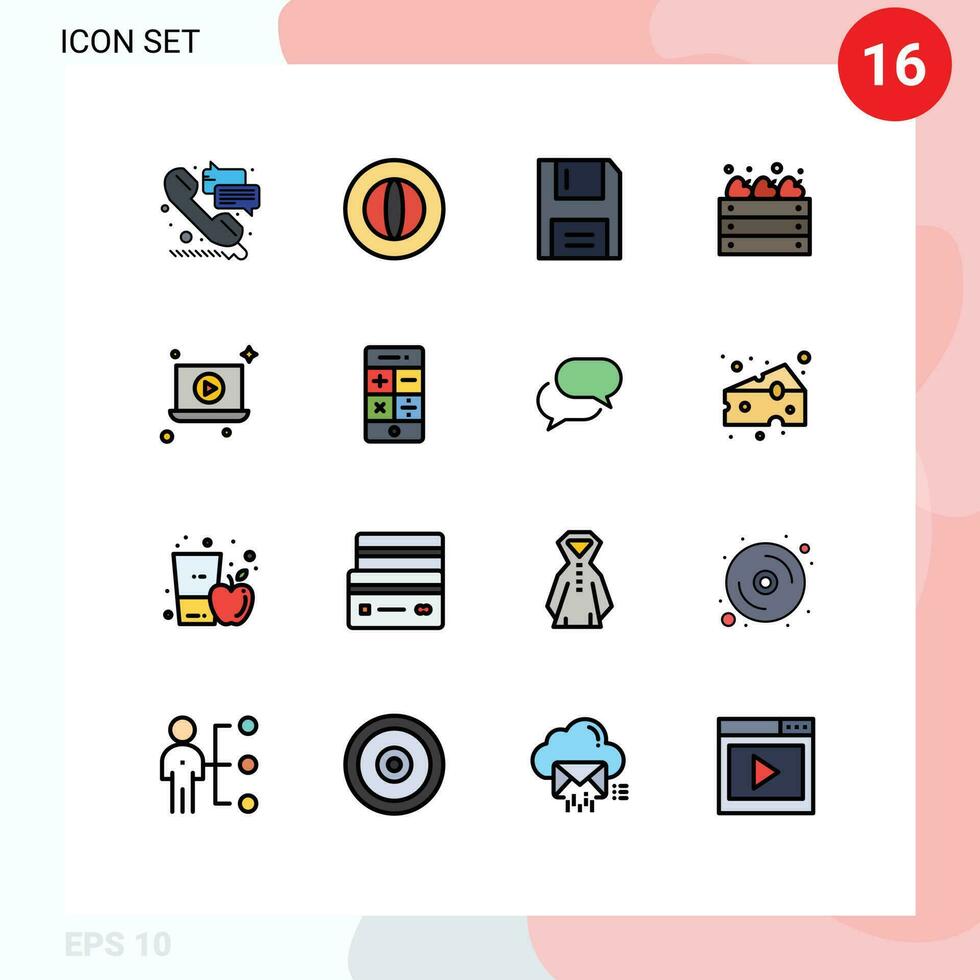 16 Creative Icons Modern Signs and Symbols of laptop farm devices apples products Editable Creative Vector Design Elements