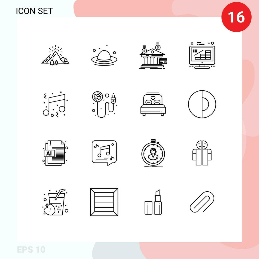 16 Creative Icons Modern Signs and Symbols of growth coins spring business financial Editable Vector Design Elements