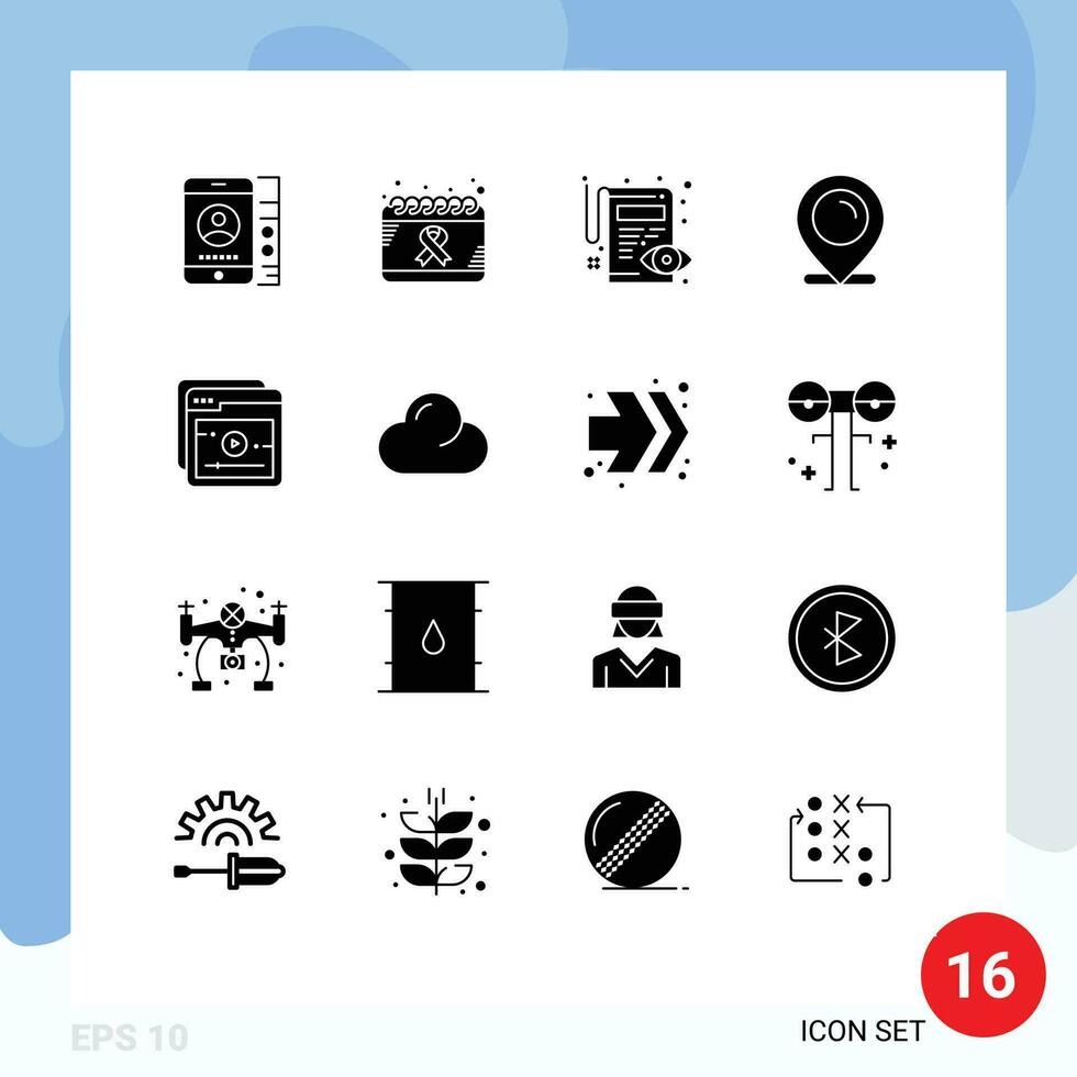 dieciséis creativo íconos moderno señales y símbolos de educación comercio electrónico mundo mapa ver editable vector diseño elementos
