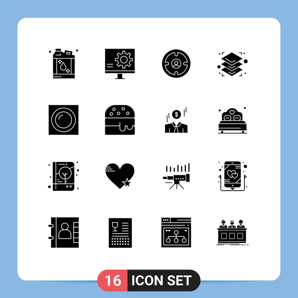 16 Creative Icons Modern Signs and Symbols of interior layers fix height head Editable Vector Design Elements