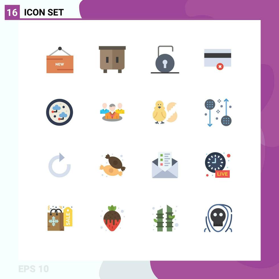 16 Creative Icons Modern Signs and Symbols of internet payments interior money security Editable Pack of Creative Vector Design Elements