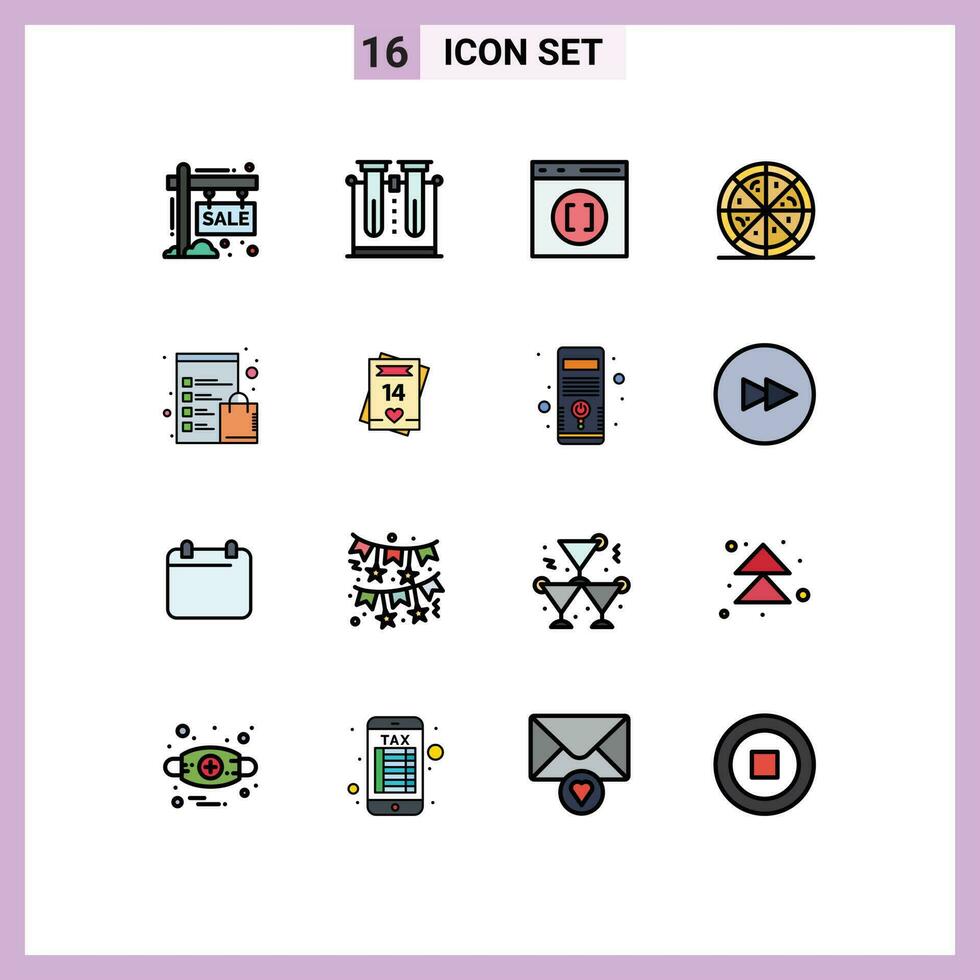 16 Creative Icons Modern Signs and Symbols of clipboard pizza testing fast food develop Editable Creative Vector Design Elements