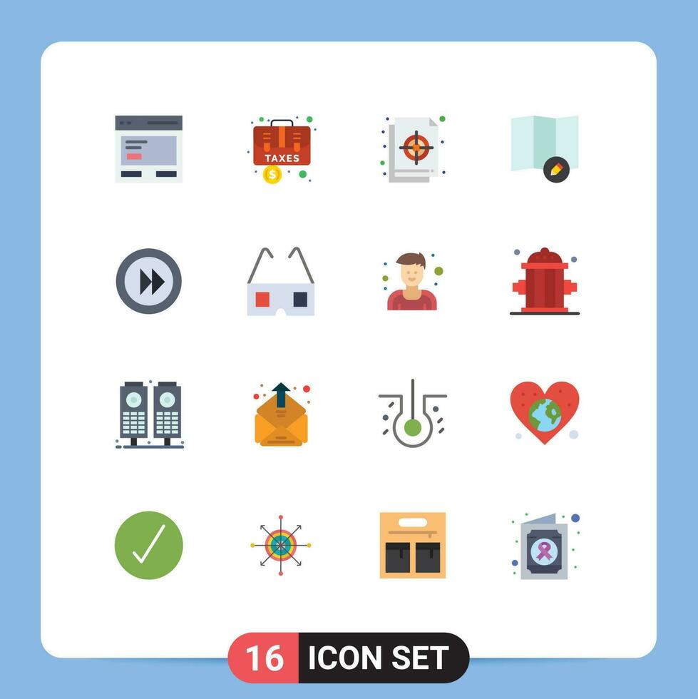 16 Creative Icons Modern Signs and Symbols of forward edit briefcase file palette Editable Pack of Creative Vector Design Elements