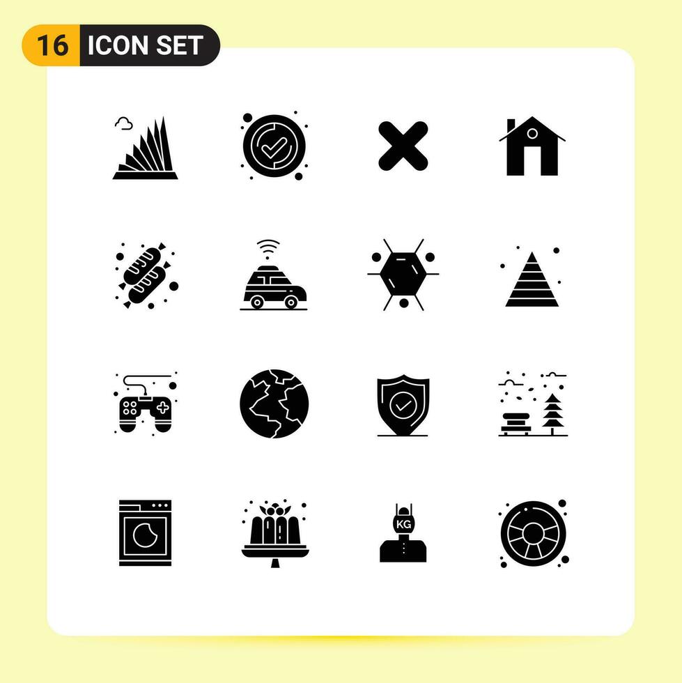 dieciséis creativo íconos moderno señales y símbolos de un pan edificios Eliminar edificio habla a editable vector diseño elementos