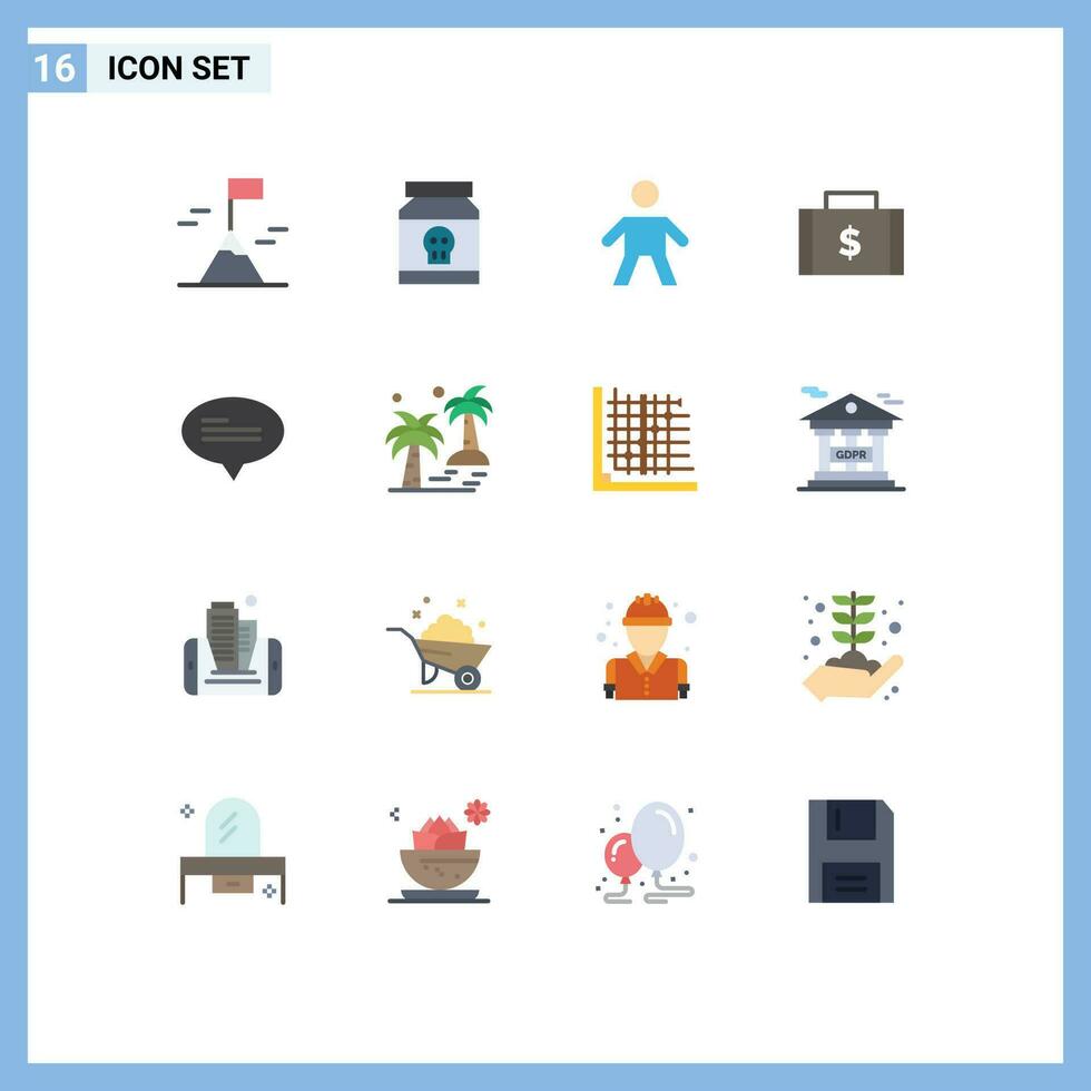 16 Thematic Vector Flat Colors and Editable Symbols of conversation payments child money dollar Editable Pack of Creative Vector Design Elements