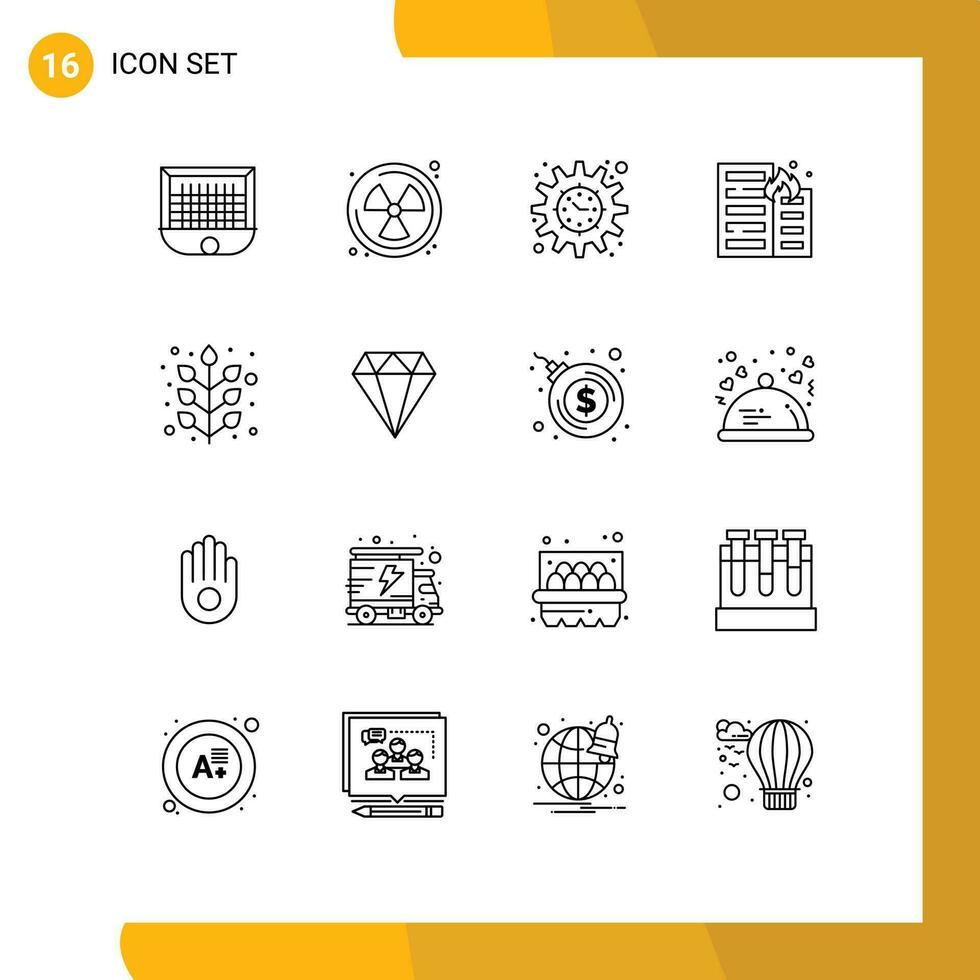 16 Thematic Vector Outlines and Editable Symbols of autumn house funding flame burning Editable Vector Design Elements