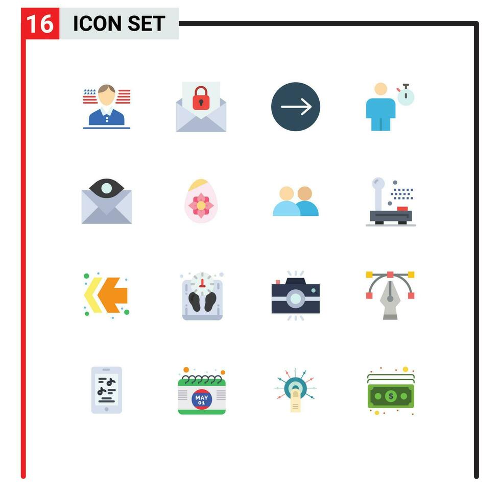 16 Thematic Vector Flat Colors and Editable Symbols of contact us communication transfer timer human Editable Pack of Creative Vector Design Elements