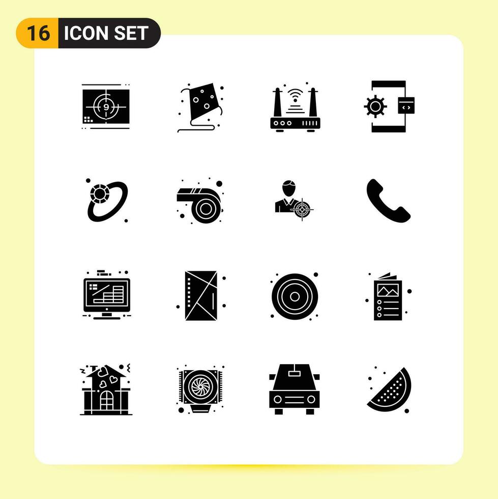 16 Creative Icons Modern Signs and Symbols of process develop internet coding wifi Editable Vector Design Elements