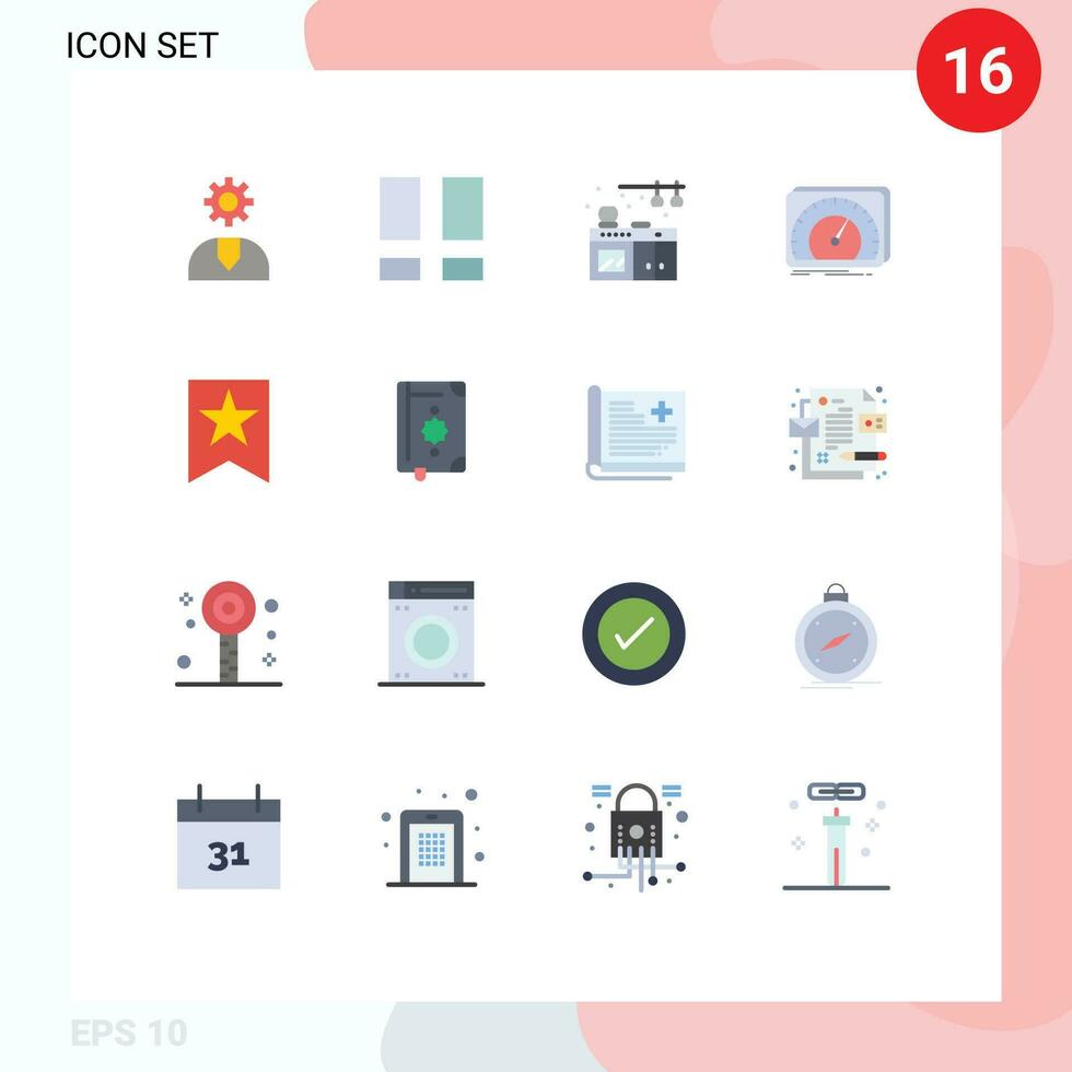 16 Creative Icons Modern Signs and Symbols of bookmark test photo speed dashboard Editable Pack of Creative Vector Design Elements