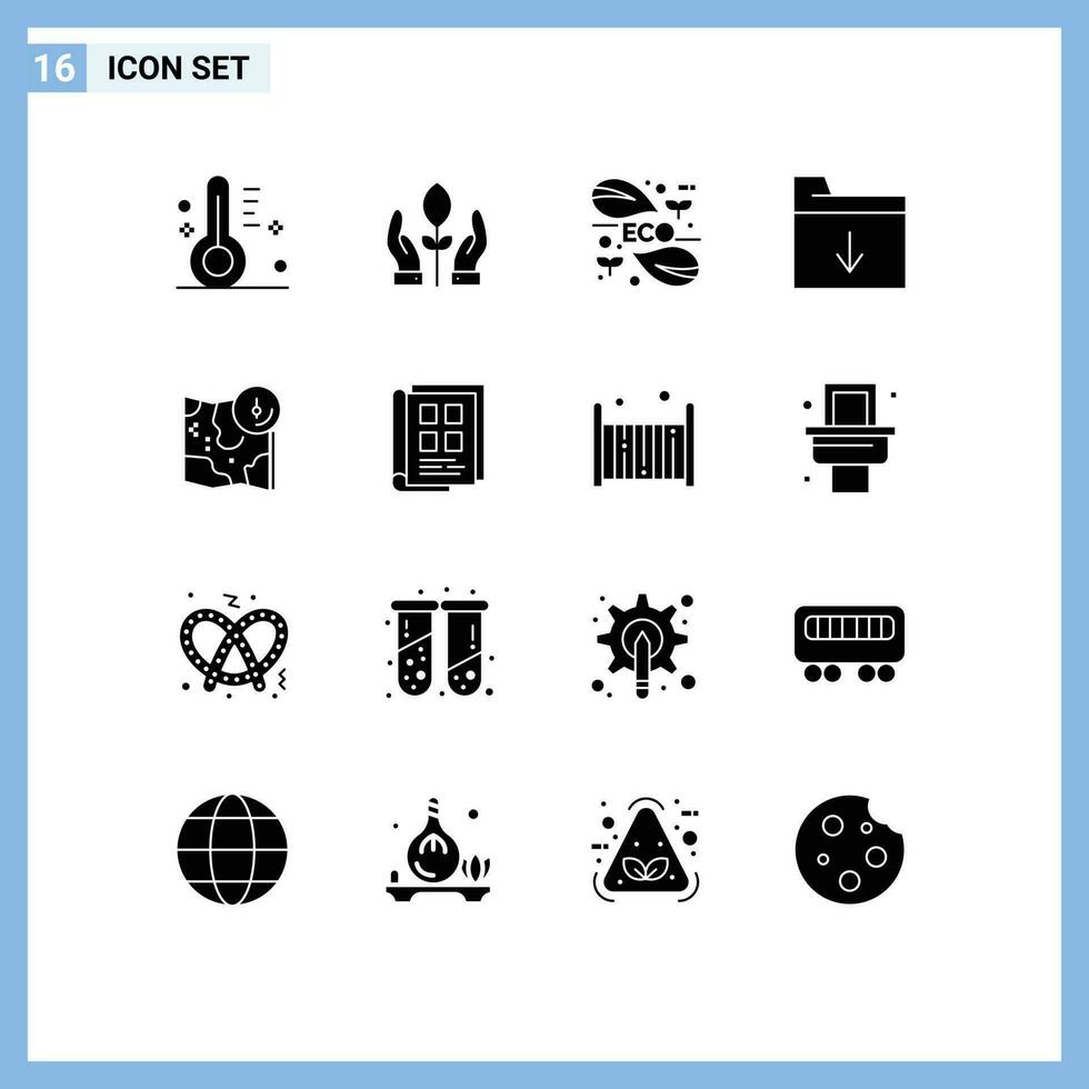16 Creative Icons Modern Signs and Symbols of google insert eco folder science Editable Vector Design Elements