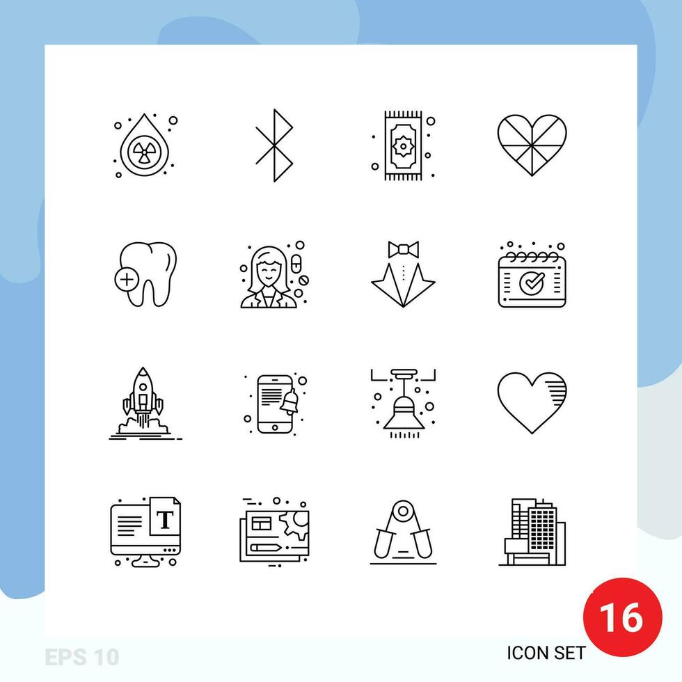 16 Creative Icons Modern Signs and Symbols of hospital favorite pray like heart Editable Vector Design Elements