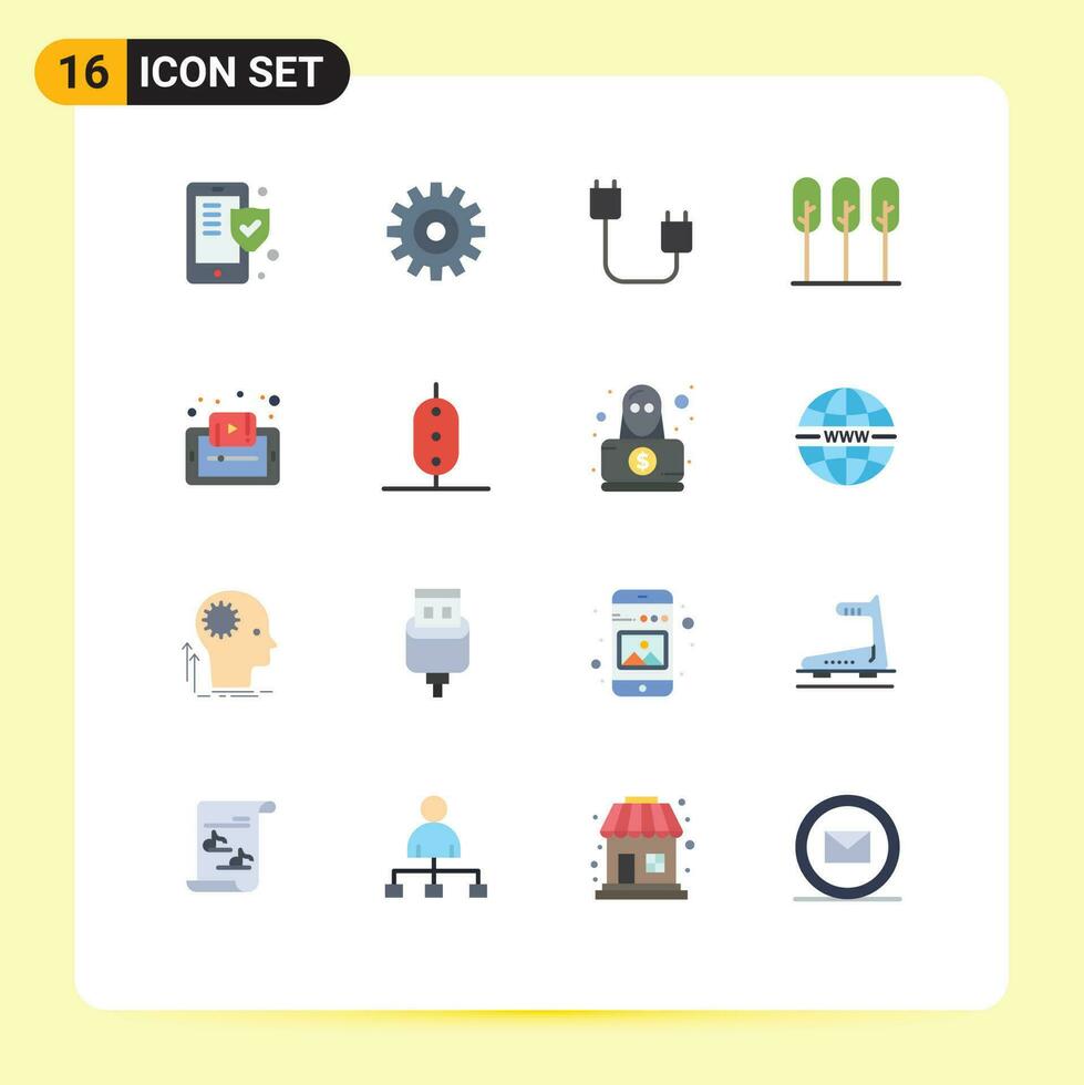 16 Flat Color concept for Websites Mobile and Apps document tree computers tree hardware Editable Pack of Creative Vector Design Elements